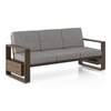 Moreno Three Seater Sofa Wood Sofa In Danish Walnut Finish with Flint Grey Futon Colour