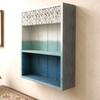 Dual Colour Solid Wood Handcarved Rack Style Floating Wall Shelf With 2 Compartment by DisooFashions