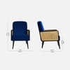 Haden Solid Wood Accent Chair in Navy Blue Colour