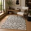 Imperial Knots Charcoal Ivory Hand Woven Dhurrie 5x8 Feet