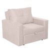 Bella One  Seater Pull Out  Fabric Sofa Cum Bed Cream