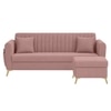 Daraco Velvet L shape 4 Seater Sofa in Peach Color