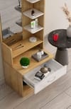 Hexa Red Wooden Dressing Table in Giant Wood and Frosty White Colour