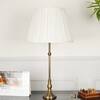 Troy Brass Table Lamp with Off White Linen Shade