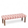 Asteria Solid Wood 2 Seater Bench In Red Deer Jackard Fabric