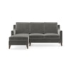 Abbey Sectional Sofa (Colour : Ash Grey Velvet, Cushion : Soft, Seater : Left Aligned 2 Seater + Left Aligned Chaise)