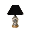 Devansh Conical Black Cotton Shade Lamp With Wood & Mosaic Glass Base For Decoration/Office/Home/Gifting/Study For Decoration/Office/Home/Gifting/Study -(10X10X14.5) Inches -A