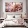 The Castle Decor Dahlia Flower Wall Art Set of 5 Wooden Framed Digital Painting 27x48 Inch