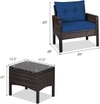 Carry Bird Wicker Patio Furniture Outdoor Balcony Chairs In Brown And Blue Colour