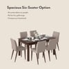 Diner Solid Wood 6 Seater Dining Table With Set Of 6 Persica Chairs Finish- Dark Walnut