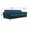 Rockson Fabric Sofa (Teal Blue)