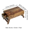 Ohio Sheesham Wood Laptop Table with 1 side Drawer in Teak Finish