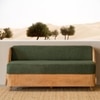 Andaman Ross Solid Wood Three Seater Sofa in Green Colour