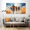The Castle Decor Basketball Wall Art Set of 5 Digital Painting 27x48 Inch