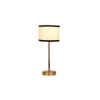 White & Black cotton with Metal Gold Table Lamp