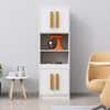 Hexa Red Crockery Unit Multipurpose Wooden Storage Cabinet in Frosty White Colour