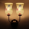 Devansh Metal Electric Wall Light in Gold Colour with Multicolor Shade Count of 2 Lights