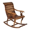Rajasthani Solid Wood Rocking Chair in Teak Colour