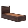 Monarch Solid Wood Single Size Drawer Storage Bed in Walnut Finish