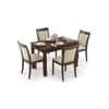 Diner - Dalla 4 Seater Dining Table Set (Colour- Beige, Finish- Dark Walnut)