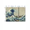 Truss Green Blue Wave Printed Canvas Wall Prints Canvas Wall Prints Set of 3 Multicolor Matte