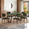 Adria Jade Green Marble 6 Seater Dining Table With 6  Ollie Dining Chairs (Finish : Jade Green, Chair Colour : Deep Olive Velvet)