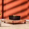 Ireka Homes Kaarigari Acacia Wood Trivet with Metal Legs (8x1.5 in)
