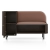 Haven Solid Wood Shoe Cabinet In Dark Chestnut Finish with  Spanish Rose Leatherette Colour