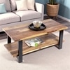 Aroda Sheesham Wood Coffee Table In Natural Rustic Wood Finish