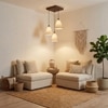 Terzo Brown Solid Wood Cluster Hanging Light