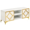 Gold Lux free-standing TV cabinet in White