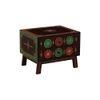 Hand-Painted Solid Wood Dresser in Multicolour with Mirror