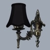 Devansh Gold Antique Wall Mounted Lamp With Black  Cotton Shade