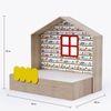 Little Hut Bed  6X3 ( Drawers On Wheels) In Oak & Yellow Colour