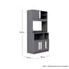 Hexa Red Crockery Unit Multipurpose Wooden Cabinet in Slate Grey Colour