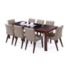 Vanalen 6-To-8 Extendable Persica 8 Seater Dining Table Set Colour Beige Finish Dark Walnut