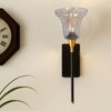 Devansh Metal Electric Wall Light in black Colour with Lavender Shade Count of 1 Light