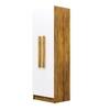 Hexa Red Wooden 2 Door Wardrobe with 4 Shelves in Giant Wood and Frosty White Colour
