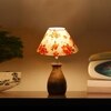 Devansh Multicolor Cotton Table Lamp With  Wood Natural Base (10X12.5 Inches)-37