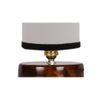 Sienna white & black cotton table lamp with brown wood base