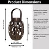 Luxe Home Hanging Bamboo Lantern with Handle or Glass Jar - 2025-143- Brown (28x19x19 cm)