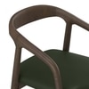 Massa Solid Wood And Sanwar 4 Seater Round Dining Table with 4 Zen Solid Wood Dining Armchair in (Finish: Danish Walnut, Colour: Olive Leatherette)