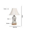 Devansh Off-White Cotton Shade Lamp With Wood & Mosaic Glass Base For Decoration/Office/Home/Gifting/Study For Decoration/Office/Home/Gifting/Study