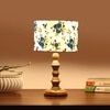 Devansh Multicolor Cotton Table Lamp With  Wood Natural Base (7X7X15.5 Inches)-15