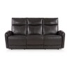 Venezia Three Seater Motorized Leather Recliner in Smoke Grey Colour