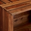 Milan Sheesham Wood Accent Square Coffee Table In Natural Teak Finish
