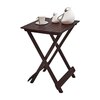 Latt Folding Table-Stool Tall Mahogany Finish