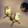 Devansh Metal Electric Wall Light in Gold Colour with Multi Shade Count of 2 Lights