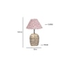 Multicolor cotton with White Brushed Wood Table Lamp -3