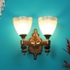 Eliante Modern Wall Lights Mild Steel & Glass Material Antique & Gold, White Finish